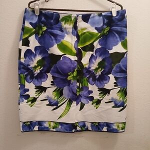 EUC Premise Floral Skirt Women's Size 14 Knee Length